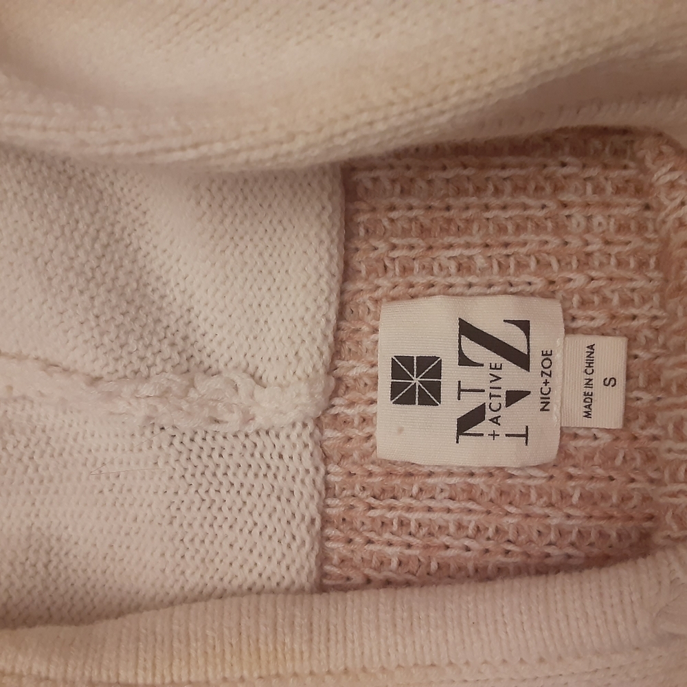 Nic + Zoe Women's Beige Sweater with Hood - Picture 5 of 11